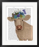 Cow Cream Bohemian 2 Book Print Fine Art Print