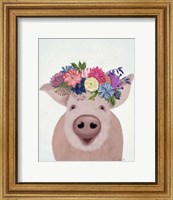 Pig and Flower Crown Fine Art Print