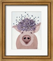 Pig and Lilac Flowers Fine Art Print