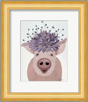 Pig and Lilac Flowers Fine Art Print