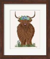 Highland Cow with Flower Crown 2, Full Fine Art Print