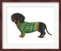 Christmas Des - Dachshund and Christmas Sweater Fine Art Print