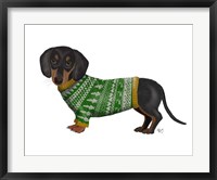 Christmas Des - Dachshund and Christmas Sweater Fine Art Print