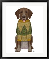 Christmas Des - Mutt in Yellow Christmas Sweater Fine Art Print