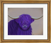 Highland Cow 5, Purple, Portrait Fine Art Print
