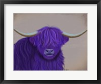 Highland Cow 5, Purple, Portrait Fine Art Print