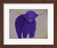 Highland Cow 5, Purple, Full Fine Art Print