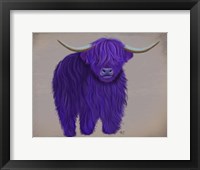Highland Cow 5, Purple, Full Fine Art Print