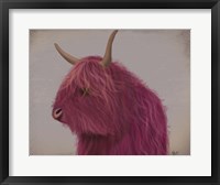 Highland Cow 4, Pink, Portrait Fine Art Print