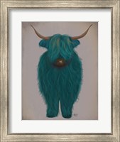 Highland Cow 3, Turquoise, Full Fine Art Print