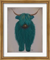 Highland Cow 3, Turquoise, Full Fine Art Print