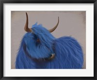 Highland Cow 2, Blue, Portrait Fine Art Print