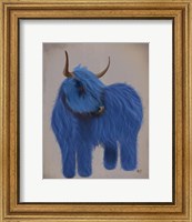 Highland Cow 2, Blue, Full Fine Art Print