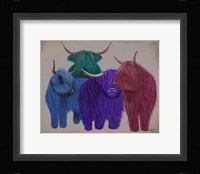 Highland Cows, Multicoloured Herd Fine Art Print