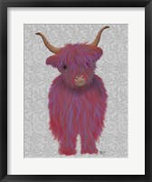 Highland Cow 7, Pink And Purple, Full Fine Art Print