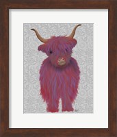 Highland Cow 7, Pink And Purple, Full Fine Art Print