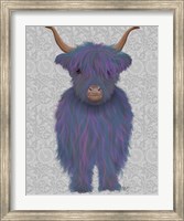 Highland Cow 7, Purple, Full Fine Art Print
