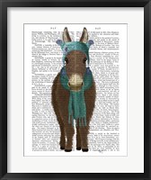 Donkey Blue Hat and Scarf Book Print Fine Art Print