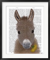 Donkey Yellow Flower Book Print Fine Art Print