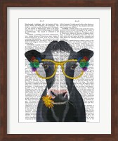Cow and Flower Glasses Book Print Fine Art Print
