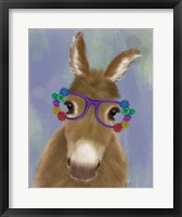 Donkey Purple Flower Glasses Fine Art Print