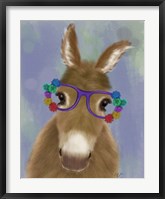 Donkey Purple Flower Glasses Fine Art Print