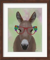 Donkey Red Flower Glasses Fine Art Print