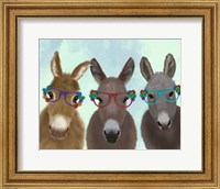 Donkey Trio Flower Glasses Fine Art Print