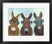 Donkey Trio Flower Glasses Fine Art Print
