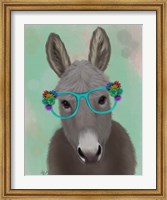 Donkey Turquoise Flower Glasses Fine Art Print