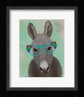 Donkey Turquoise Flower Glasses Fine Art Print