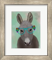 Donkey Turquoise Flower Glasses Fine Art Print