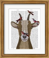 Goat and Red Birds Book Print Fine Art Print