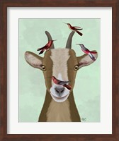 Goat and Red Birds Fine Art Print