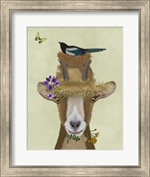 Goat In Straw Hat Fine Art Print
