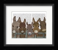 Donkey Herd at Fence Book Print Fine Art Print