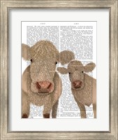 Cow Duo, Cream, Looking at You Book Print Fine Art Print