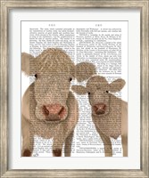 Cow Duo, Cream, Looking at You Book Print Fine Art Print