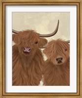Highland Cow Duo, Looking at You Fine Art Print
