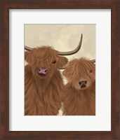 Highland Cow Duo, Looking at You Fine Art Print
