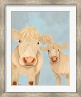 Cow Duo, Cream, Looking at You Fine Art Print
