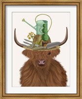 Highland Cow and Gardeners Hat Fine Art Print
