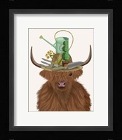 Highland Cow and Gardeners Hat Fine Art Print