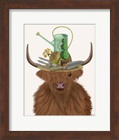 Highland Cow and Gardeners Hat Fine Art Print