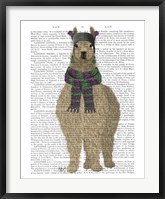 Llama with Purple Scarf, Full Book Print Fine Art Print