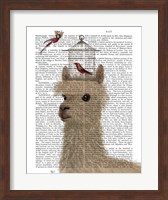 Llama and Birdcage Book Print Fine Art Print