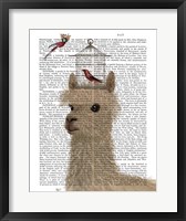 Llama and Birdcage Book Print Fine Art Print
