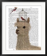 Llama and Birdcage Book Print Fine Art Print