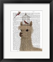 Llama and Birdcage Book Print Fine Art Print