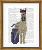 Llama Golfing Book Print Fine Art Print